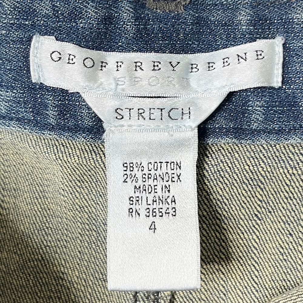 Geoffrey Beene Sport Women's Vintage Jean Skirt 4 Blue Denim Pencil Stretch - Picture 4 of 5